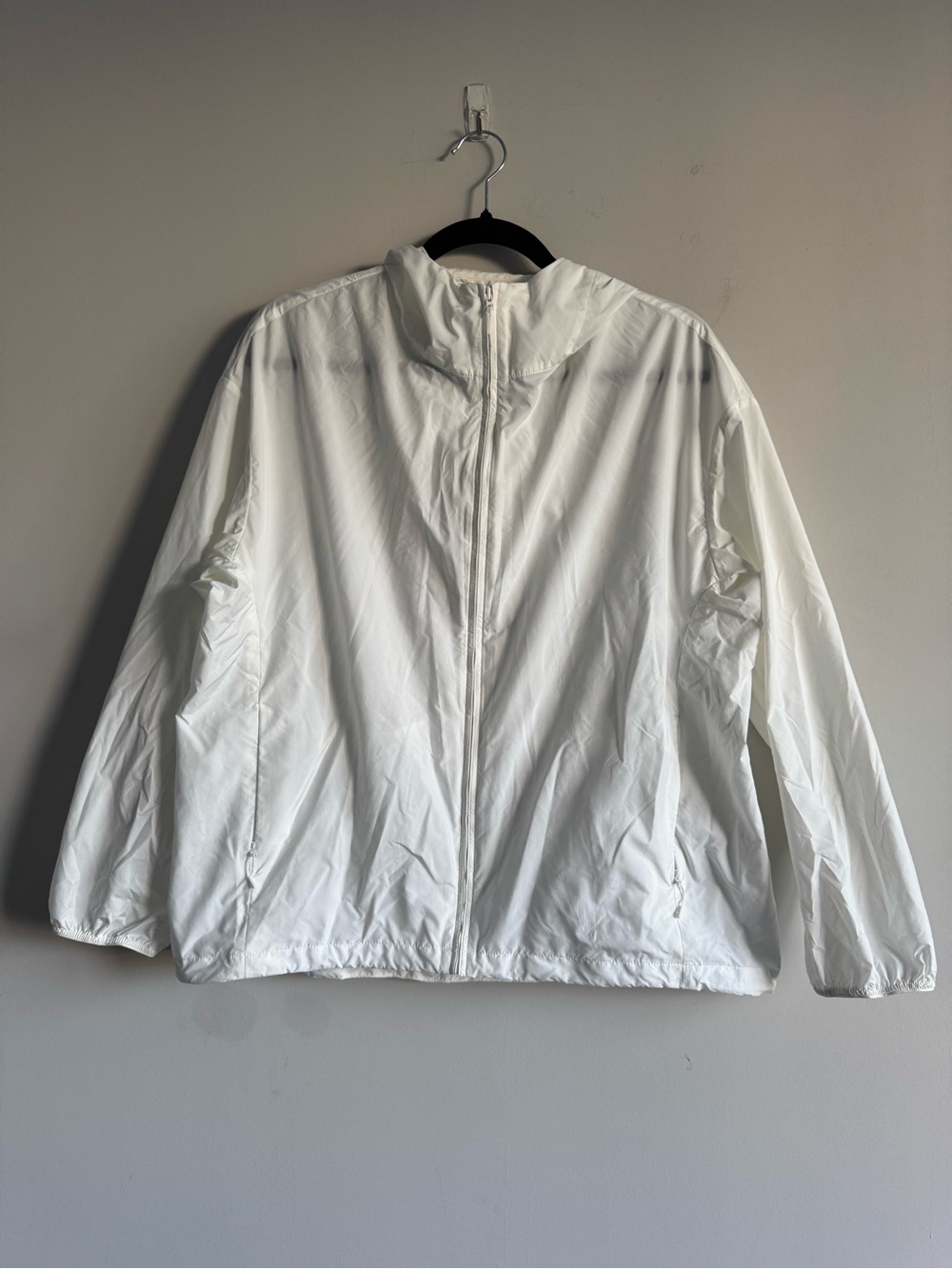 Uniqlo White Pocketable UV Protection Oversized Lightweight Parka Spring Jacket - Picture 2 of 6